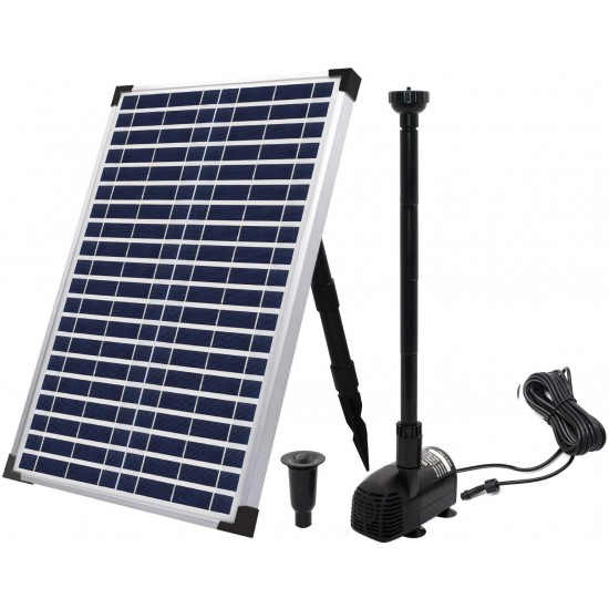 ECO-WORTHY Solar Fountain Water Pump Kit 20 W, 360GPH Submersible Powered Pump and 20 Watt Solar Panel for Sun Powered Fountain, Fish Pond, Pond Aeration, Hydroponics, Garden Decoration, Aquaculture…