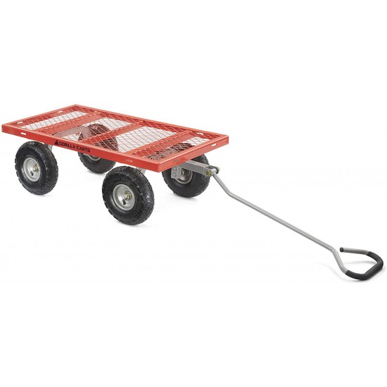 Gorilla Carts GOR800-COM Steel Utility Cart with Removable Sides, 800-lbs. Capacity, Red