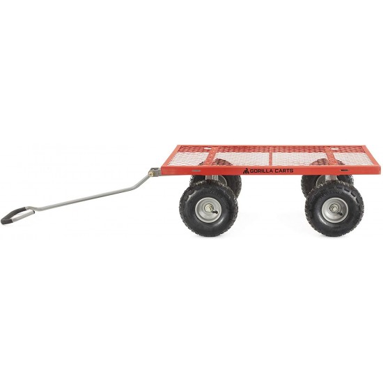 Gorilla Carts GOR800-COM Steel Utility Cart with Removable Sides, 800-lbs. Capacity, Red