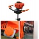 Post Hole Digger, 2-Stroke 52cc Fence Earth Auger Gas Powered Post Hole Digger + 4