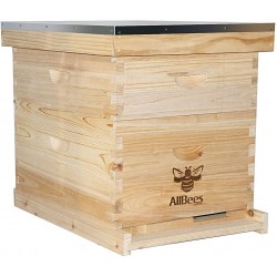 AliBees Bee Hive with 10 Medium &10 Deep Honeycomb Foundation Frames, Includes Cedarwood Frames & Foundation for Beekeeping(2 Layer)