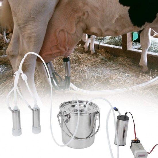 Dioche Milker, Milking Machine, Stainless Steel Milking Machine for Milking Machine Milking Bottle(U.S. regulations)