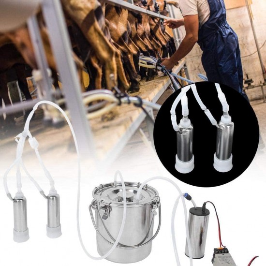 Dioche Milker, Milking Machine, Stainless Steel Milking Machine for Milking Machine Milking Bottle(U.S. regulations)