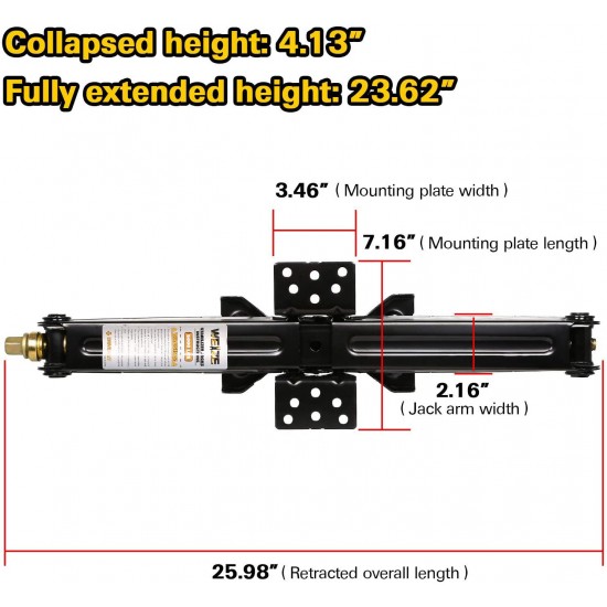 Weize RV Trailer Camper Stabilizer Leveling Scissor Jacks with Handle-24
