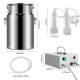 SEAAN 7L Milking Machine Electric Vacuum Pulsation Suction Pump Milker Machine for Cow Goat Sheep Livestock Household Domestic Farm Stainless Steel Bucket Milking Device