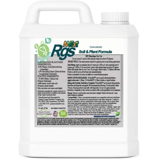 N-Ext Bio-Stimulant Liquid Fertilizer by Greene County Fertilizer - 4 Gallons - Humic Acid for Lawns - Sea Kelp - Root Growth Stimulant (RGS)