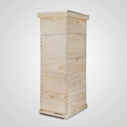 Happybuy 5 Boxes 10 Frame Bee Hive 1Deep 4 Medium Langstroth Beehive Pine Wood Beehive Frames for Beekeepers