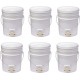 Little Giant BKT5 Plastic Honey Extractor Bucket with Honey Gate Tool for Beekeeping Harvesting, 5 Gallon (6 Pack)