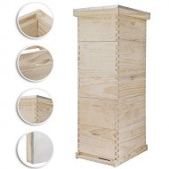 Happybuy 5 Boxes 10-Frame Bee Hive 1 Deep and 4 Medium Box Beehive Frames Langstroth Beehive Box Kit Frames Not Included