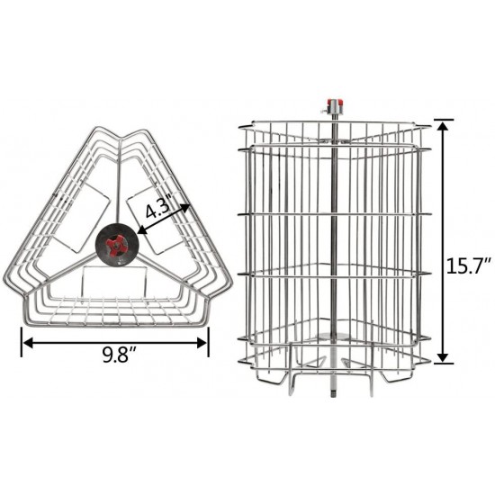 VINGLI 3 Frames Manual Honey Extractor Separator, Food Grade Stainless Steel Honeycomb Spinner Drum Crank By Hand With Adjustable Height Stands, Beekeeping Pro Extraction Apiary Centrifuge Equipment