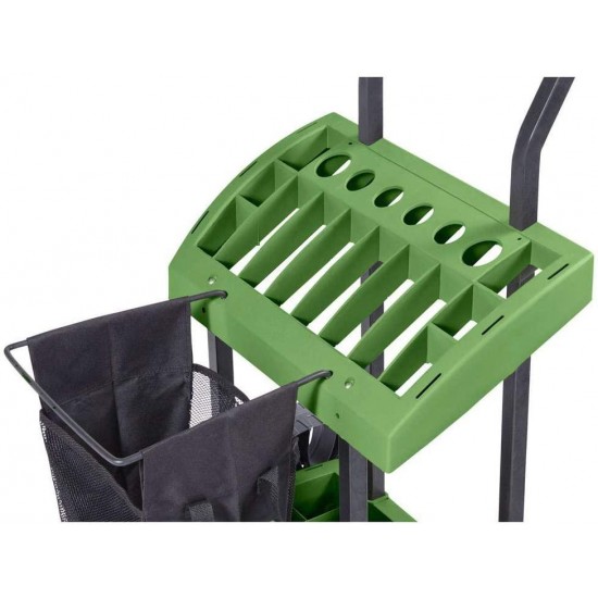 SuperDuty Lawn & Garden Toolbox on Never Flat Wheels & 120 Lb. Capacity Lift Plate-Made in USA - Organize & Store Lawn & Garden Tool Garage Storage Rack & Yard Cart Garden Wheelbarrow Wagon (SD490)