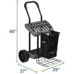 SuperDuty Lawn & Garden Toolbox on Never Flat Wheels & 120 Lb. Capacity Lift Plate-Made in USA - Organize & Store Lawn & Garden Tool Garage Storage Rack & Yard Cart Garden Wheelbarrow Wagon (SD490)