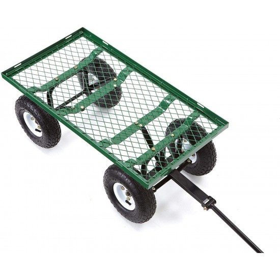 Gorilla Carts GOR400-COM Steel Garden Cart with Removable Sides, 400-lbs. Capacity, Green