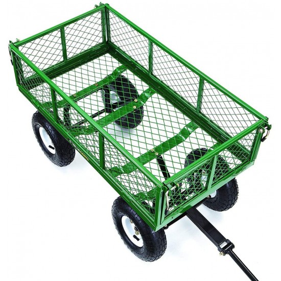 Gorilla Carts GOR400-COM Steel Garden Cart with Removable Sides, 400-lbs. Capacity, Green