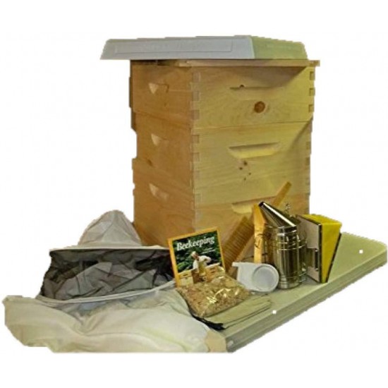 Cutler Supply, Inc Deluxe Beekeeping Starter Kit, Complete Hive, Tools, Jacket/Gloves, Smoker