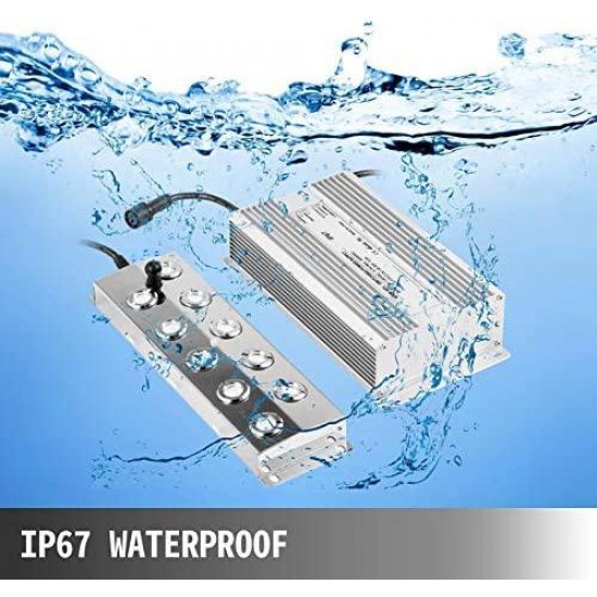 Happybuy Mist Maker 10 Head Ultrasonic Mist Fogger with Waterproof Power Supply Ultrasonic Fogger Humidifier Stainless Steel Pond Mister Fogger 5kg/h Ultrasonic Mist Humidifier for Gardening and Pond