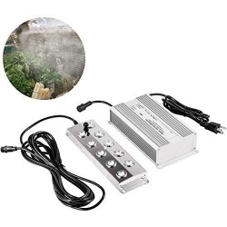 Happybuy Mist Maker 10 Head Ultrasonic Mist Fogger with Waterproof Power Supply Ultrasonic Fogger Humidifier Stainless Steel Pond Mister Fogger 5kg/h Ultrasonic Mist Humidifier for Gardening and Pond