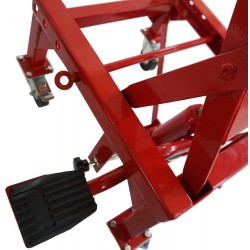 BEMOFRLAY 300lbs Hydraulic Motorcycle Scissor Lift Jack Repair Tools with Foot Step Wheels for Motorbike Dirt Bikes