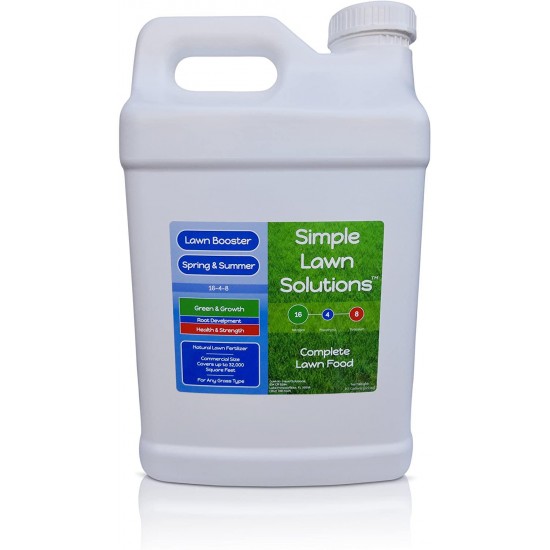 Advanced 16-4-8 Balanced NPK- Lawn Food Quality Liquid Fertilizer- Spring & Summer Concentrated Spray - Any Grass Type- Simple Lawn Solutions (2.5 Gallons)