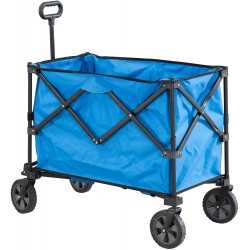 Sunjoy Odell Collapsible Folding Wagon Cart with Wheels, Blue