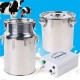 DYRABREST Pulsation Milking Machine Single Bucket Piston Vacuum Pulsation Milking Machine 304 Stainless Steel Goat Cow Milking Supplies for Cows Cattle or Sheep Optional (for Cow 7L)