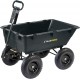 Gorilla Carts GOR866D Heavy-Duty Garden Poly Dump Cart with 2-In-1 Convertible Handle, 1,200-Pound Capacity, 40-Inch by 25-Inch Bed, Black Finish