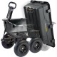 Gorilla Carts GOR866D Heavy-Duty Garden Poly Dump Cart with 2-In-1 Convertible Handle, 1,200-Pound Capacity, 40-Inch by 25-Inch Bed, Black Finish