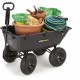 Gorilla Carts GOR866D Heavy-Duty Garden Poly Dump Cart with 2-In-1 Convertible Handle, 1,200-Pound Capacity, 40-Inch by 25-Inch Bed, Black Finish