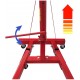 HTTMT- Engine Motor Hoist Cherry Garage Lifting Picker Crane Lift 4000 lb Capacity Red Cherry Picker Jack Engine Hoist With Hook [P/N: ET-CAR-FIX005-2T-RED]