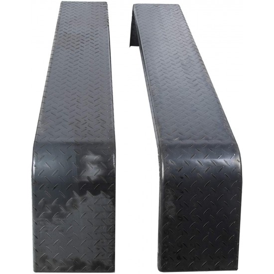 ECOTRIC Steel 14 Gauge Diamond Tread Plate Tandem Axle Trailer Fenders 10