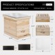 VIVOHOME Wooden 20 Frames Langstroth Honey Bee Hive Box with Metal Roof