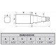 Rigid Hitch Pair of 5-Bolt on 5 Inch Hub Assembly (AKSQ-350055) Includes (2) Square Stock 1-3/8 Inch to 1-1/16 Inch Tapered Spindles & Bearings