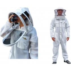 OZ ARMOUR Beekeeping Suit Ventilated Air Mesh with Fencing & Round Brim Hat (Medium)