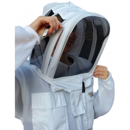 OZ ARMOUR Beekeeping Suit Ventilated Air Mesh with Fencing & Round Brim Hat (Medium)