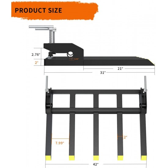 YINTATECH Clamp on Debris Forks to 48