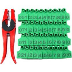 SRR Livestock Ear Tags 1-500 Numbers Pig Ear Tag Identification TPU Earring for Goat Cattle with 1 pcs Plier