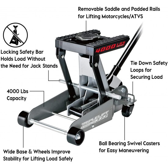 Powerbuilt 620422E Heavy Duty 4000 lb Triple Lift Jack