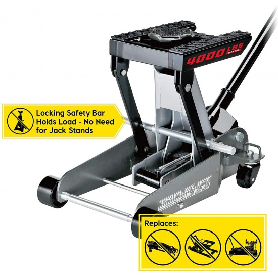 Powerbuilt 620422E Heavy Duty 4000 lb Triple Lift Jack