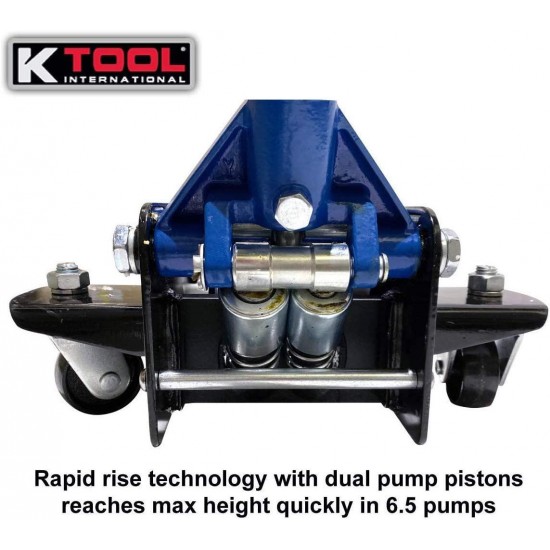 K Tool International Low Profile 3.33 Ton Service Jack; Chassis Length 28-1/3