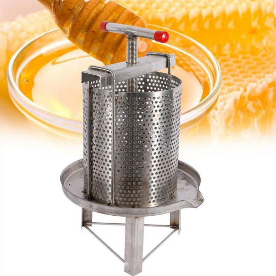 Honey Press Extractor Stainless Steel Household Manual Honey Press paraffin machine Press Beekeeping Tool Diameter 24cm USA STOCK