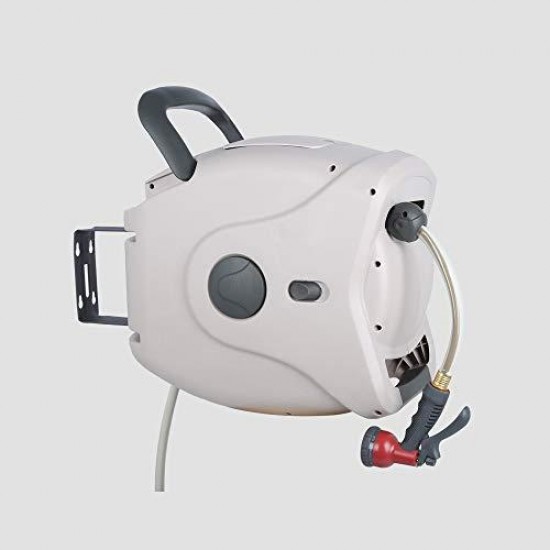 gartenkraft XW-40S Hose Reel, 130 Feet, Off White/Grey