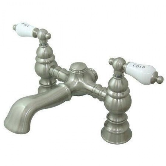 Kingston Brass CC1132T8 Vintage Deck Mount Clawfoot Tub Filler Satin Nickel