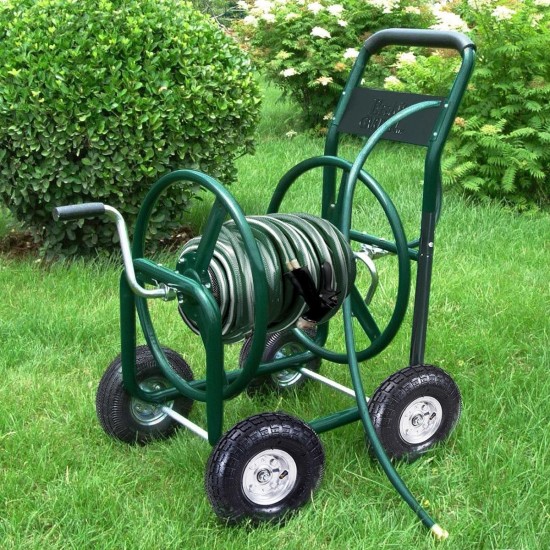 Garden Water Hose Reel Cart Yard Planting Waterpipe Storage Holder Portable