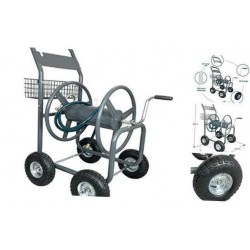 Ashman Garden Hose Reel Cart - 4 Wheels Portable Garden Hose Reel Cart with