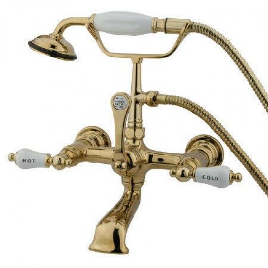 Kingston Brass Wall Mount Clawfoot Tub Filler With Hand Shower CC555T2