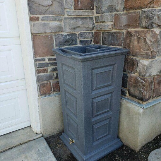 55 Gallon Colonial Rain Barrel Flower Pot Planter Outdoor Water Storage Collect