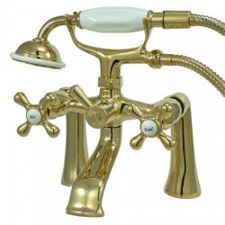 Kingston Brass KS268PB Deck Mount Clawfoot Tub Faucet With Hand Shower