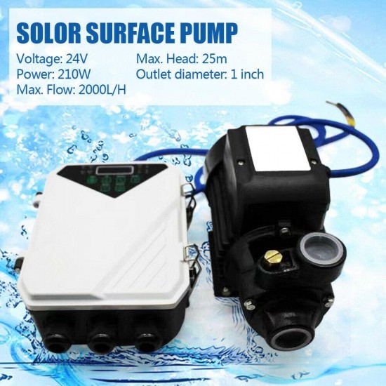 Solar Water Above-Ground Vortex Pump 24V 210W Scroll Pump + Controller With MPPT