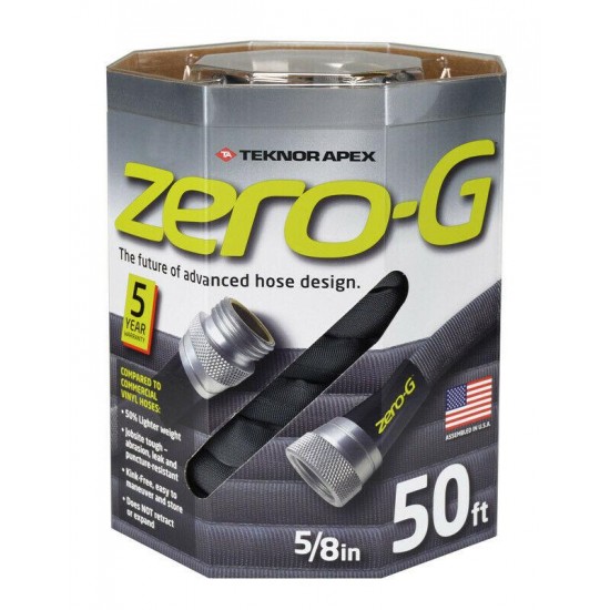 Zero-G  5/8 in. Dia. x 50 ft. L Black  Garden Hose - Case Pack of 6