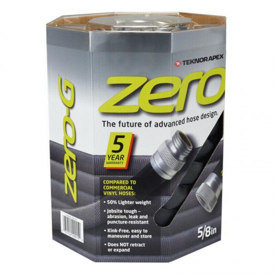 Zero-G  5/8 in. Dia. x 50 ft. L Black  Garden Hose - Case Pack of 6